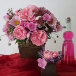 Blumen - Blumenstrauß mit Rosen, Malven, Spirea und Lavendel