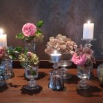 Rosenblüten und Hortensien - Rosen in Gläser - Gläser als Vase und Kerzenständer - Tischdeko - Blumendeko