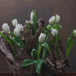 weiße Tulpen - Tulpengesteck - Tischdeko