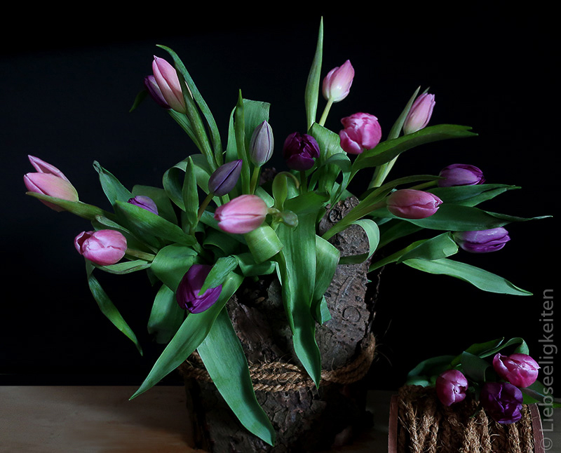 Tulpen - Blumenstrauß - Liebseeligkeiten - Tulpen in der Vase - Tischdeko