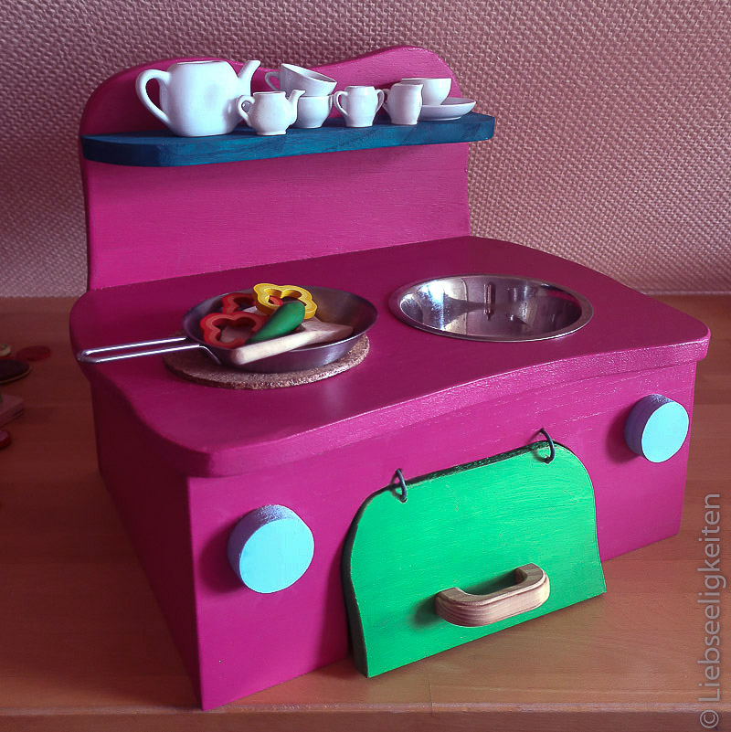 Kinderküche selbstgemacht - Puppenküche - Pinke Puppenküche